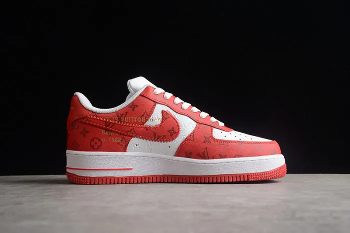 Cheap Louis Vuitton Nike Air Force 1 Low By Virgil Abloh White Red LD 0232 0113