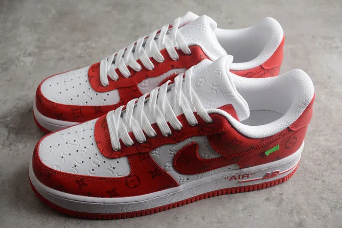 Cheap Louis Vuitton Nike Air Force 1 Low By Virgil Abloh White Red LD 0232 0113