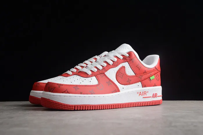 Cheap Louis Vuitton Nike Air Force 1 Low By Virgil Abloh White Red LD 0232 0113